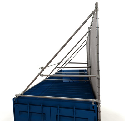 container frame met spandoek