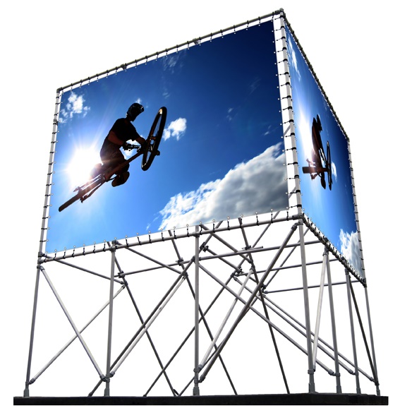 vrijstaand V spandoek frame