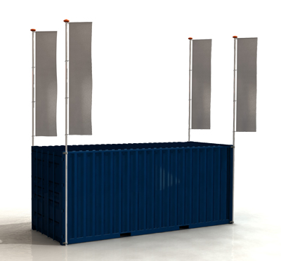 container banier vlaggenmast 2