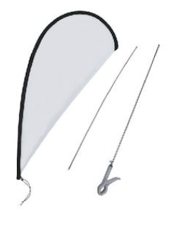 mini beachflag met clip bevestiging