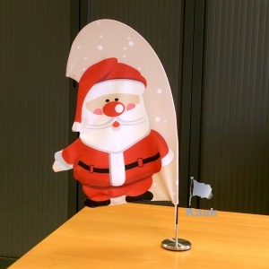 kerstman tafel beachflags 